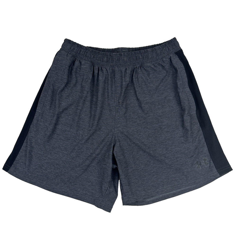 Under Armour Stretch Knit Training Shorts Mens Size M Mesh Side Panel Grey Black